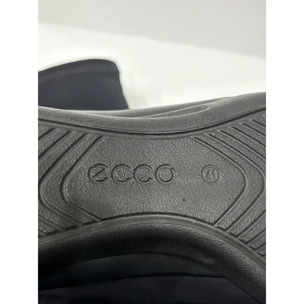 ECCO Women's Black Gore-Tex Stretch Ankle Boots EU 41 Low Wedge Slip-On